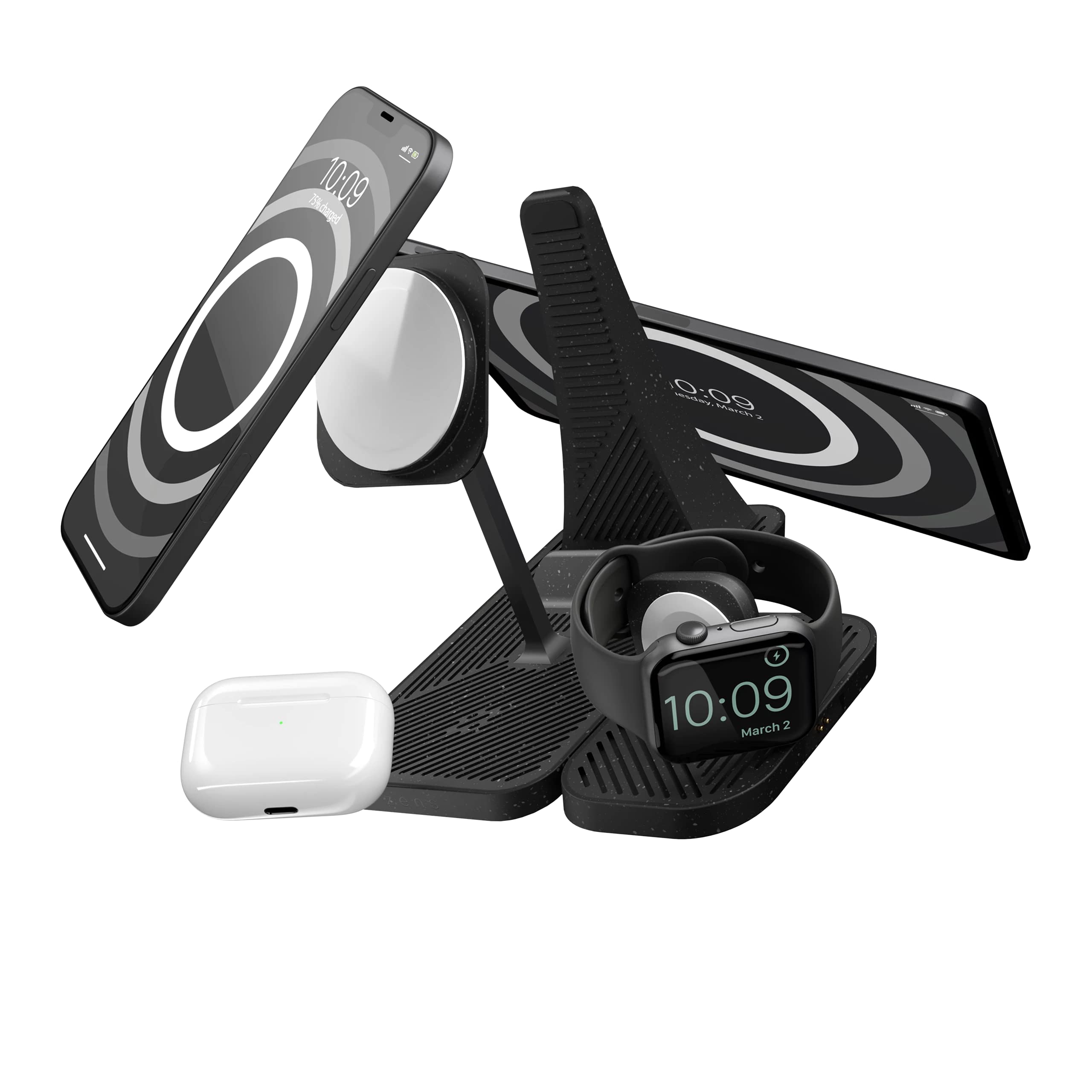 バッテリー/充電器 Apple - Wireless Charging Stand with MagSafe Amazon.com: Mag-Safe 3 in 1 Wireless Charging Station, [with